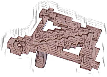 Minifigure, Weapon Crossbow with Arrow Pixelated (Minecraft)