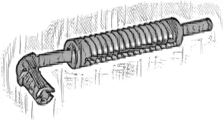 Vehicle, Exhaust Pipe with Technic Pin, Flat End with Squared Pin Hole