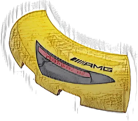 Brick, Round Corner 3 x 3 without Studs with Black and Red Taillight and AMG Logo Pattern