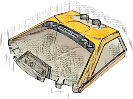 Windscreen 6 x 6 x 1 1/3 Straight Sides with Orange and Black Window Frame Outline, Roof, and 'LM' and 'McLaren' Pattern