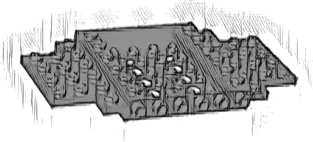 Vehicle, Base 6 x 12 x 1 with 5 x 4 Recessed Center and 8 Holes