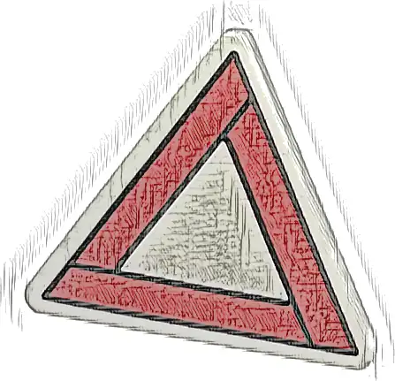 Road Sign 2 x 2 Triangle with Open O Clip with Red Triangle Reflector with Black Outline Pattern