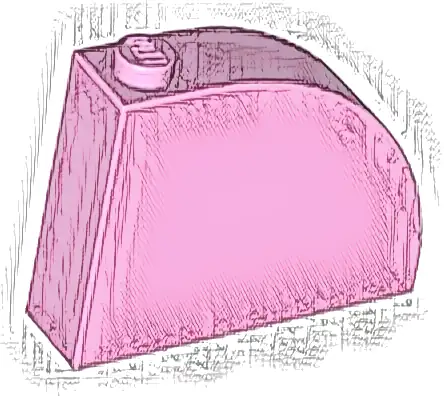 Slope, Curved 4 x 1 x 2 2/3 with Stud