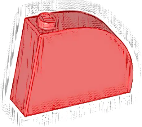 Slope, Curved 4 x 1 x 2 2/3 with Stud