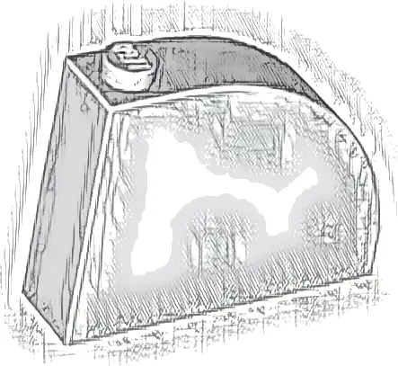 Slope, Curved 4 x 1 x 2 2/3 with Stud