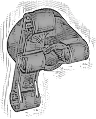Technic, Steering, Wheel Hub Holder with 2 Pin Holes and 2 Arms with Axle Holes without Slots (Reinforced)