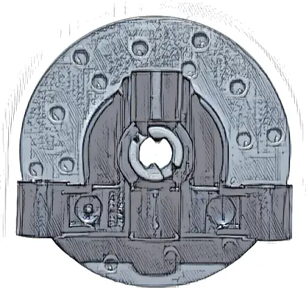 Technic, Steering Axle with 2 Pin Holes and 2 Arms with Axle Holes without Slots (Reinforced) with Dark Bluish Gray Wheel Hub 3 Pin Holes Round (65766 / 35189)