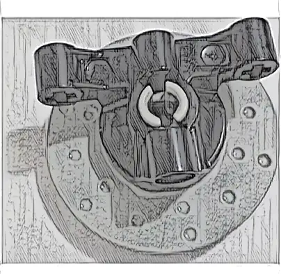 Technic, Steering Axle with 2 Pin Holes and 2 Arms with Axle Holes without Slots (Reinforced) with Light Bluish Gray Brake Rotor 3 Pin Holes Round (65766 / 35189)