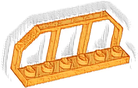 Plate, Modified 1 x 6 with Train Wagon End / Fence