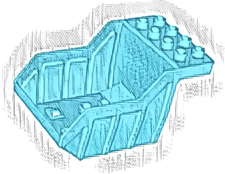 Duplo Dump Truck Small Container, 2 Rows of Studs on Top (Tipper Bed)