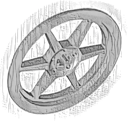 Wheel Cover 6 Spoke with Axle Hole - 43mm D. - for Wheel 56908