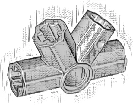 Technic, Axle and Pin Connector Angled Quadruple - 60 / 180 degrees