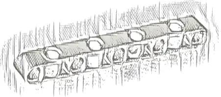 Technic, Liftarm, Modified Perpendicular Holes Thick 1 x 9