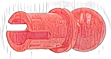 Technic, Pin with Friction Ridges and Tow Ball with Round Pin Hole