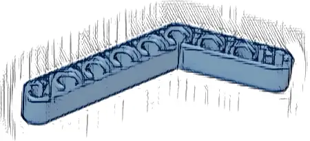 Technic, Liftarm, Modified Bent Thick 1 x 9 (6 - 4)