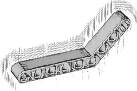 Technic, Liftarm, Modified Bent Thick 1 x 9 (6 - 4)
