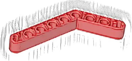 Technic, Liftarm, Modified Bent Thick 1 x 9 (6 - 4)