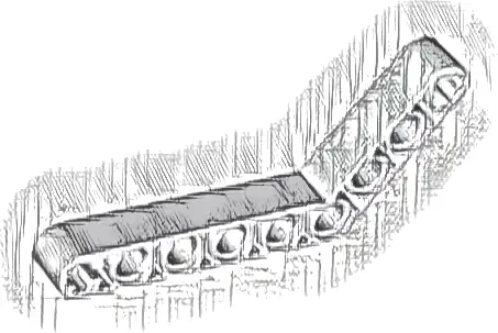 Technic, Liftarm, Modified Bent Thick 1 x 9 (6 - 4)