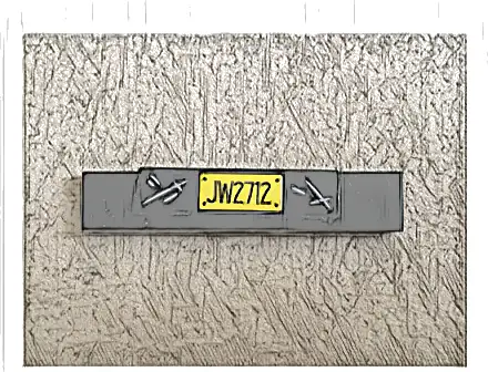 Tile 1 x 6 with Yellow 'JW2712' Pattern (Sticker) - Set 75926