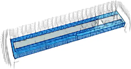 Tile 1 x 6 with Gray Stripe Pattern (Sticker) - Set 42083