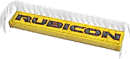 Tile 1 x 6 with Black and Red 'RUBICON' Pattern (Sticker) - Set 42122