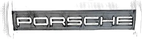 Tile 1 x 6 with White 'PORSCHE' Pattern (Sticker) - Set 76916