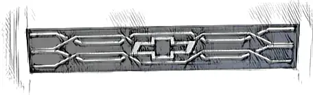 Tile 1 x 6 with Silver Chevrolet Logo and Grille Lines Pattern (Sticker) - Set 42153