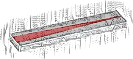 Tile 1 x 6 with Red Triangle / Tapered Stripe Pattern