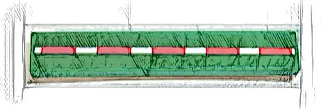 Tile 1 x 6 with Red and White Striped Line Pattern (Sticker) - Set 42167