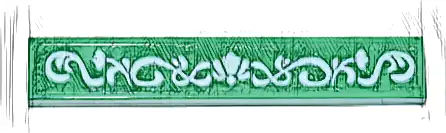 Tile 1 x 6 with White Filigree and Flowers Pattern (Sticker) - Set 42671