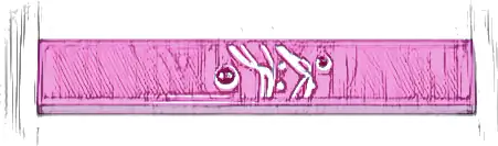 Tile 1 x 6 with White Curved Lines and Dots and Magenta Circles Pattern (Sticker) - Set 77241