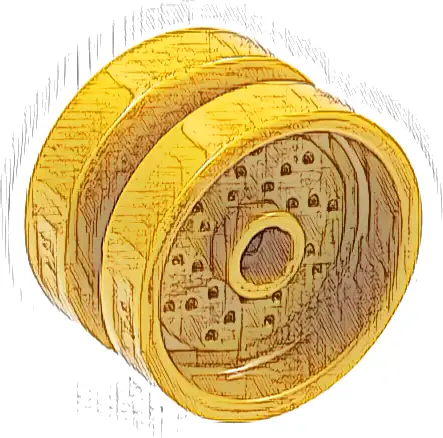 Wheel 18mm D. x 12mm with Pin Hole and Stud, Dotted Brake Rotor Lines