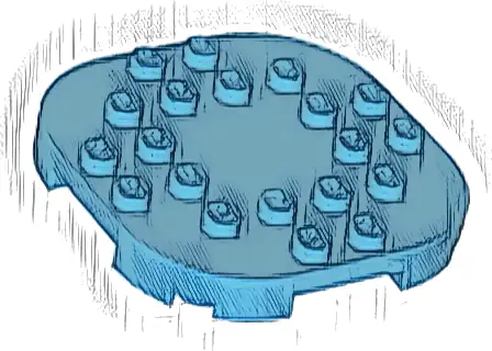 Plate, Modified 6 x 6 with Rounded Corners and 4 Feet