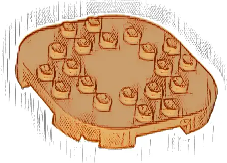 Plate, Modified 6 x 6 with Rounded Corners and 4 Feet