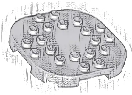 Plate, Modified 6 x 6 with Rounded Corners and 4 Feet