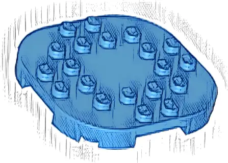 Plate, Modified 6 x 6 with Rounded Corners and 4 Feet