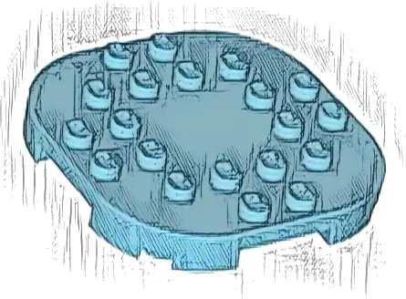 Plate, Modified 6 x 6 with Rounded Corners and 4 Feet