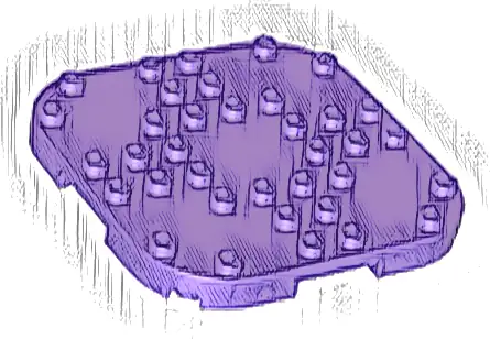 Plate, Modified 8 x 8 with Rounded Corners and 4 Feet