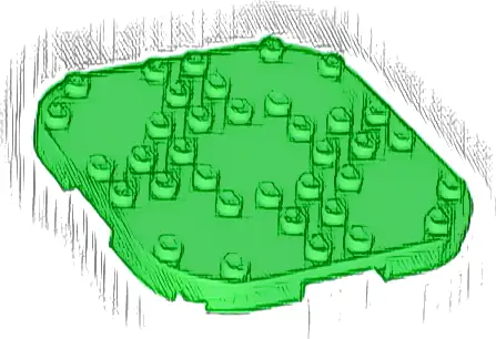 Plate, Modified 8 x 8 with Rounded Corners and 4 Feet