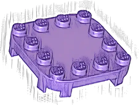 Plate, Modified 4 x 4 with Rounded Corners and 4 Feet