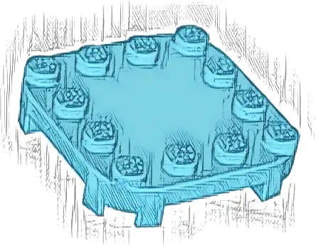 Plate, Modified 4 x 4 with Rounded Corners and 4 Feet