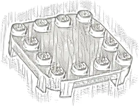 Plate, Modified 4 x 4 with Rounded Corners and 4 Feet