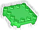 Część LEGO® 66792 Płytka, Zmodyfikowana 4 x 4 z Zaokrąglonymi Rogami i 4 Nóżkami