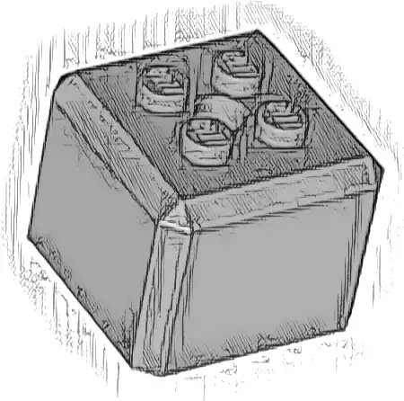 Brick, Modified Cube, 4 Studs on Top