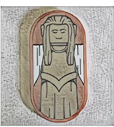 Tile, Round 2 x 4 Oval with Dark Tan Elf Statue with White Wings Pattern (Sticker) - Set 10316