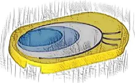 Tile, Round 2 x 4 Oval with Large Blue, Medium Blue and White Eye with Black Eyelashes Pattern Model Left Side (Tweety Bird)