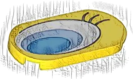 Tile, Round 2 x 4 Oval with Large Blue, Medium Blue and White Eye with Black Eyelashes Pattern Model Right Side (Tweety Bird)