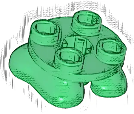 Legs with Plate Round 2 x 2 and Axle Hole - 2 Feet