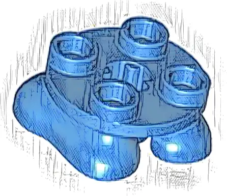 Legs with Plate Round 2 x 2 and Axle Hole - 2 Feet