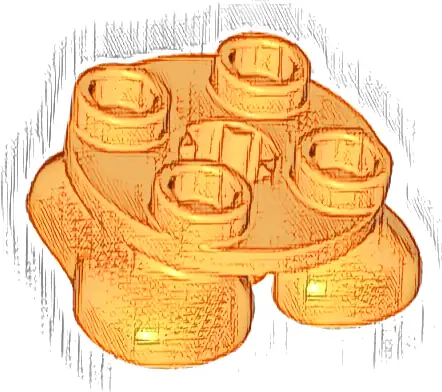Legs with Plate Round 2 x 2 and Axle Hole - 2 Feet
